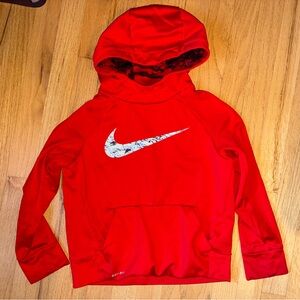 Nike Kids Bright Red Hoodie with Logo